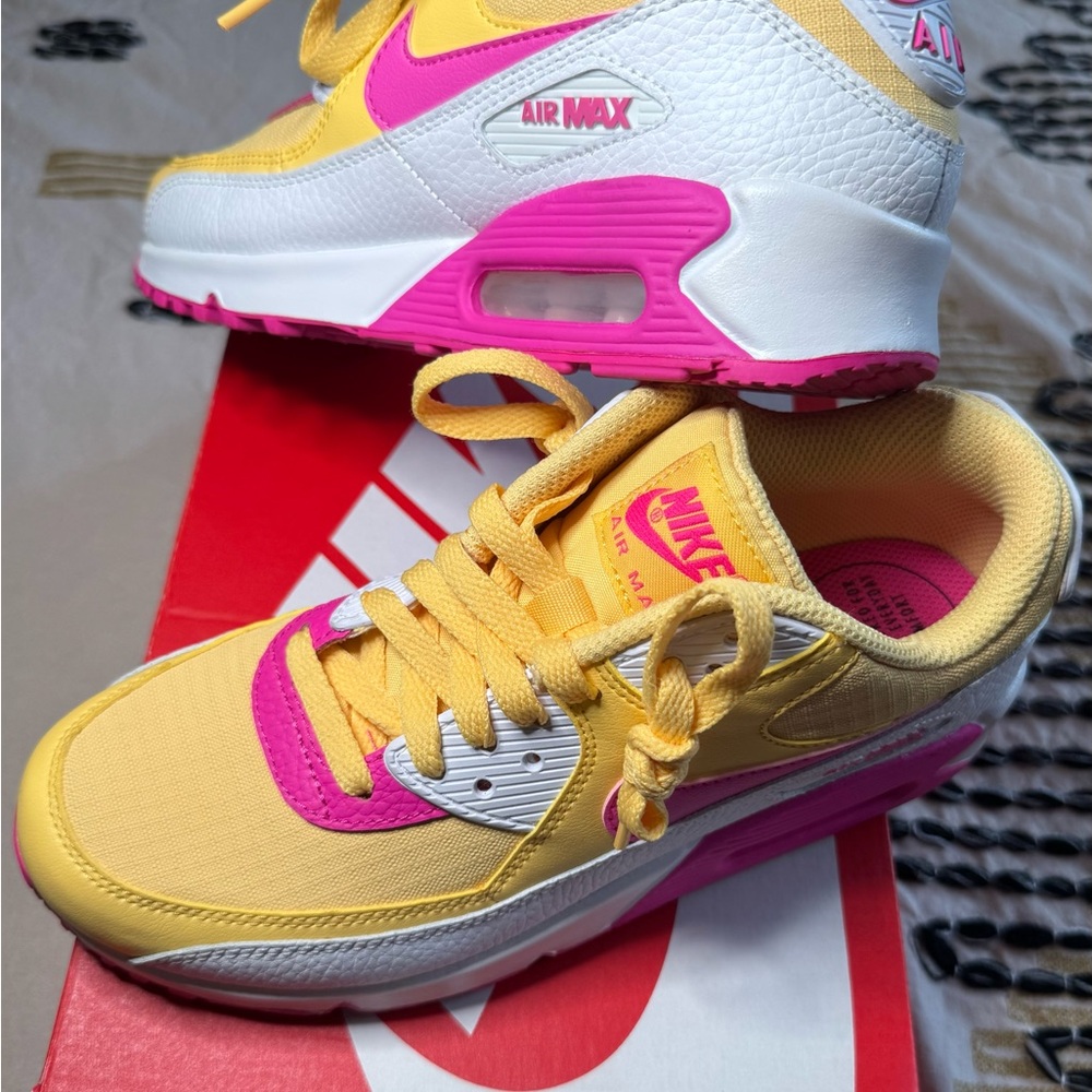 Nike Air Max Sneakers in Yellow, Pink & White